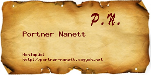 Portner Nanett névjegykártya